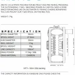 Alfa Arctic Reel Petrol Blue -Hengel Sets Winkel Alfa Arctic Reel Petrol Blue ALFAARCTPB XXX arctic reel specs 5