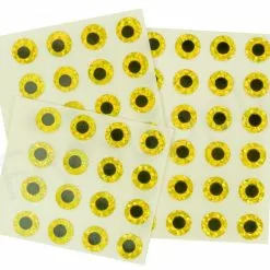 Stick On Eyes Black/gold Prismatic